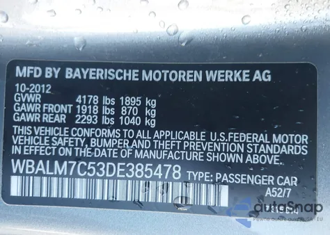 2013 BMW Z4 Sdrive35I from USA, damaged, VIN WBALM7C53DE385478